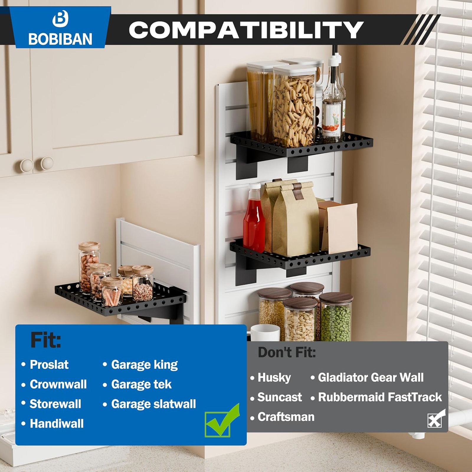 2 Pack Heavy Duty Metal Slatwall Shelves for Retail Garage Home Storage 10×12