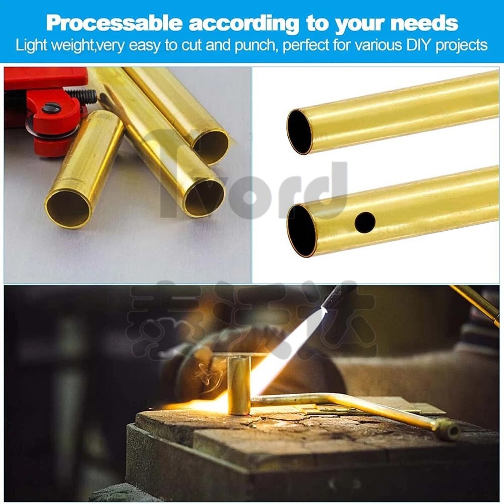 Brass Tube Round 2mm 3mm 4mm 5mm 6mm 7mm 8mm 10mm 12mm 14mm 15mm O.D. x 200mm
