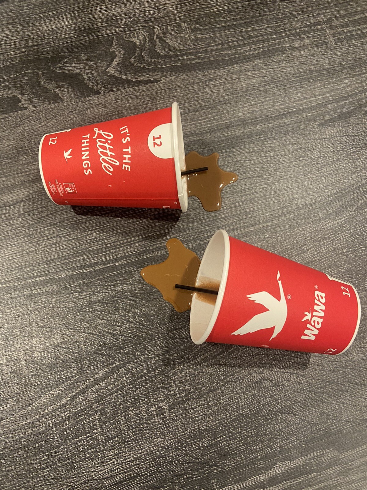 Fake Faux Spilled 12oz Coffee Cup Spill Wawa Prop *Free Shipping*