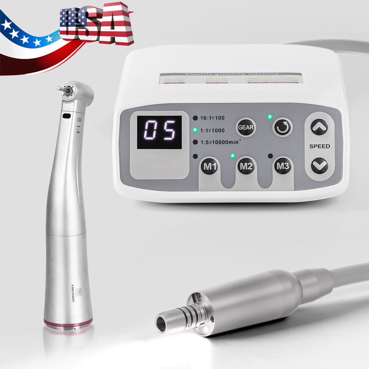 Dental LED Brushless Electric micro motor/1:1/1:5 Fiber Optic Contra Handpiece