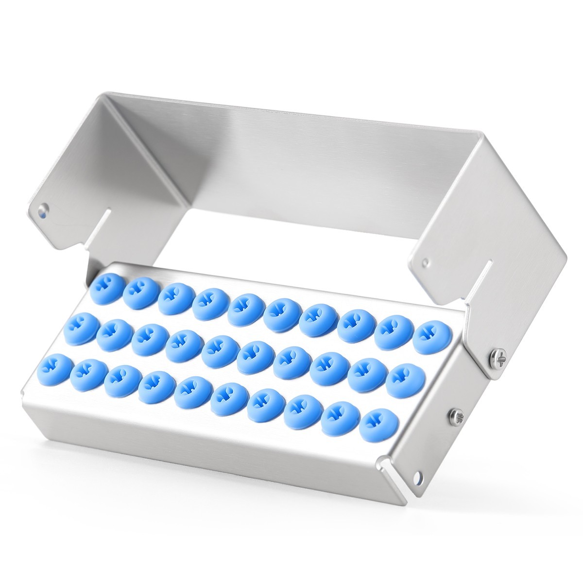 30Holes Dental Autoclave Bur Holder Block Disinfection Sterilizer for FG/CA Burs