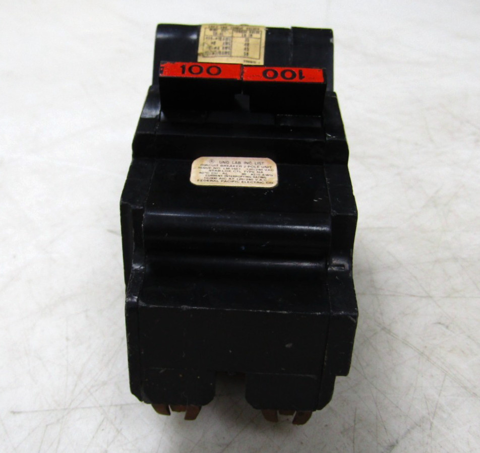 🙌FPE FEDERAL PACIFIC 100 AMP STAB-LOK CIRCUIT BREAKER 120/240 VAC 2 POLE NA2100