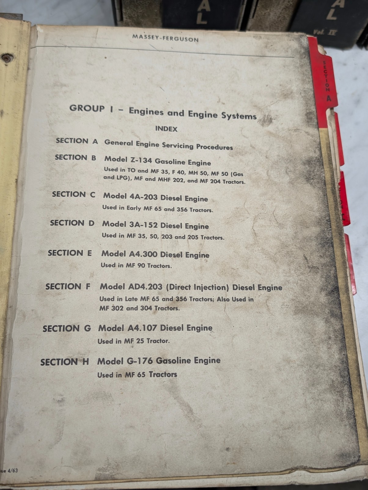 Massey-Ferguson Technical Maintenance Service Manual 5 Volumes Tractors+ MF 1969
