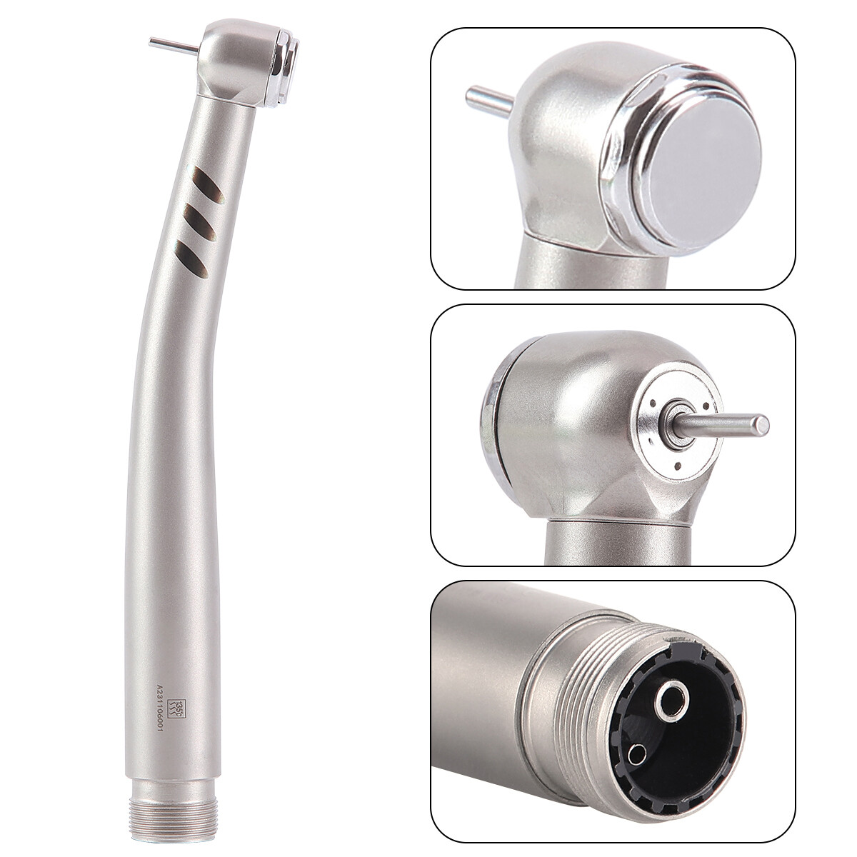Dental Torque Head High Speed Handpiece 3 Water Spray Stainless Body 2 /4Holes