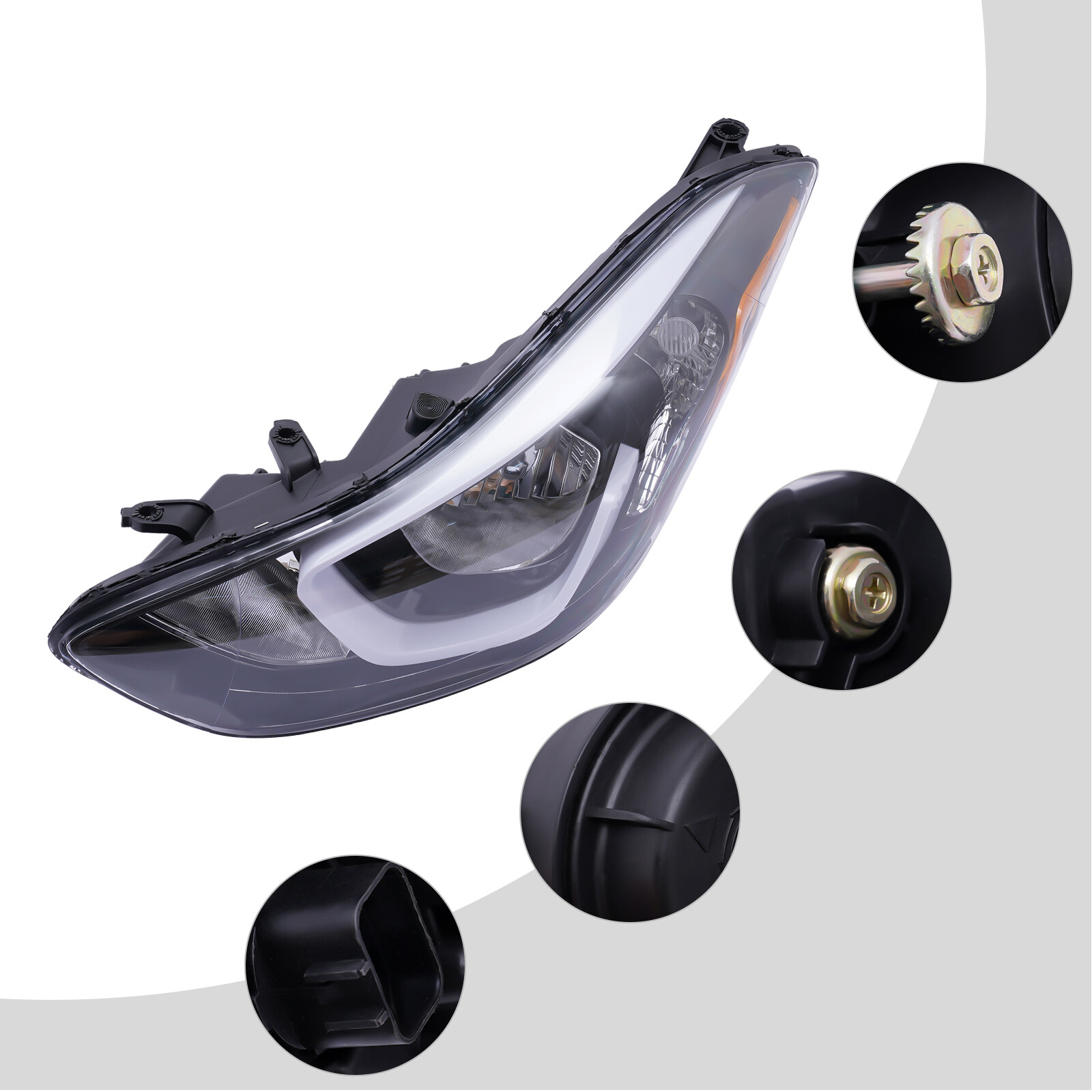 Fits 2014 2015 2016 Hyundai Elantra Halogen Headlight Left Driver Side Front