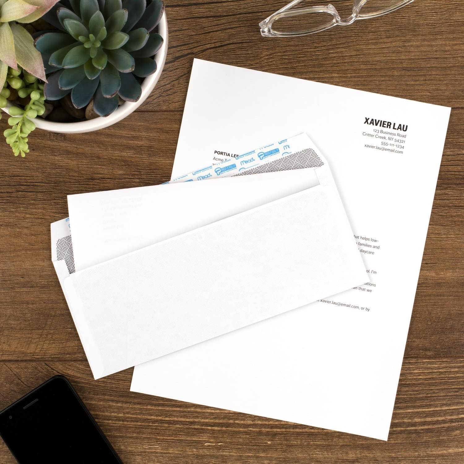 Mead #10 Security Envelopes 4.125×9.5 Peel Seal 200 Count
