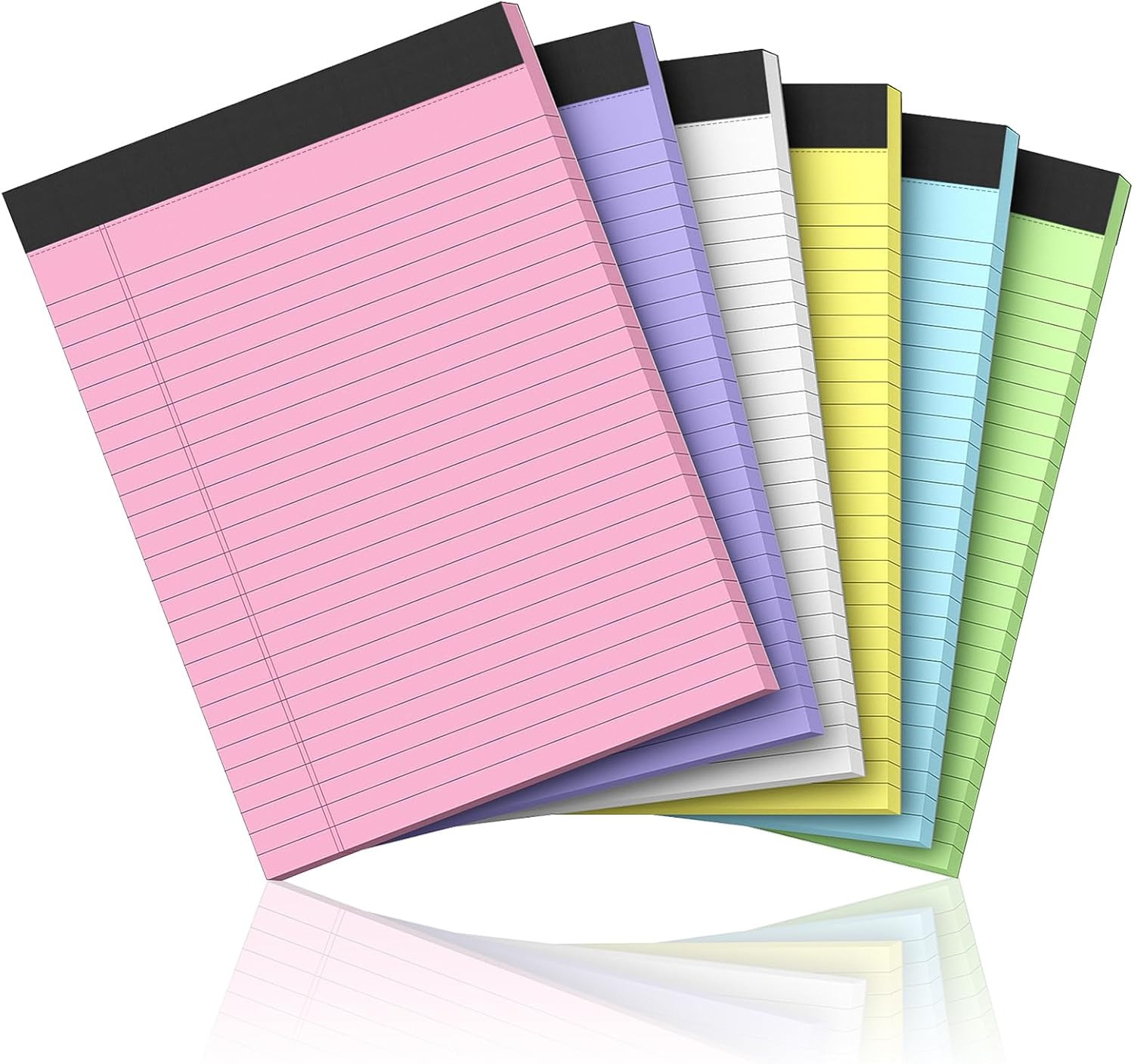 Nichela 6 Pack Legal Pads 8.5 X 11 Colored Note Pads 8.5 X 11 Pink Notepad