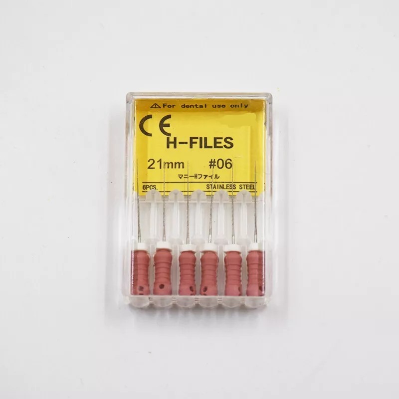 6 Pcs/Pack Endodontic Dental Endo Stainless Steel Root Canal H-Files 21/25/31mm