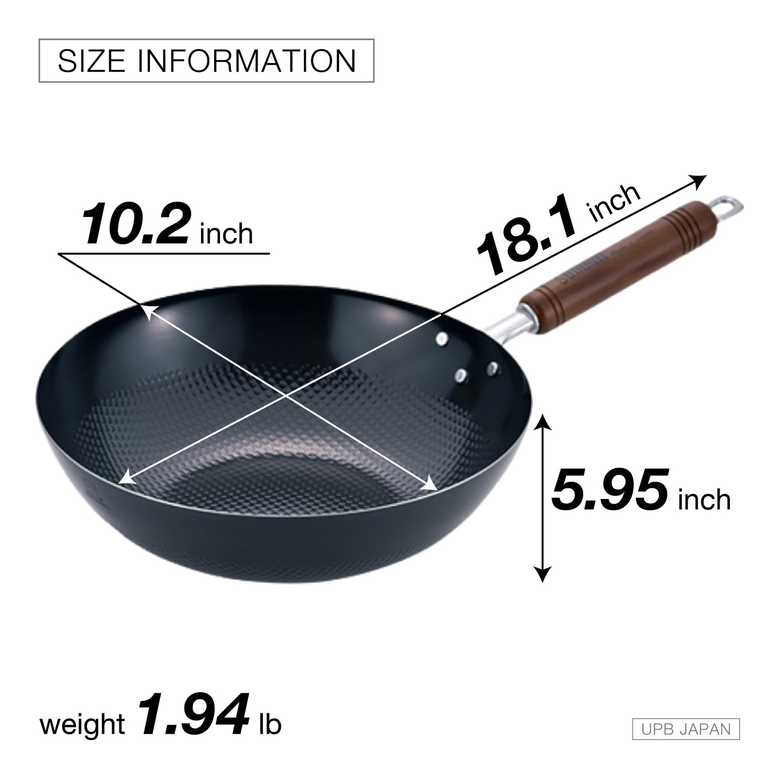 Upb Japan Japanese Wok 10.2 – In Japan Nonstick Carbon Steel Wok –