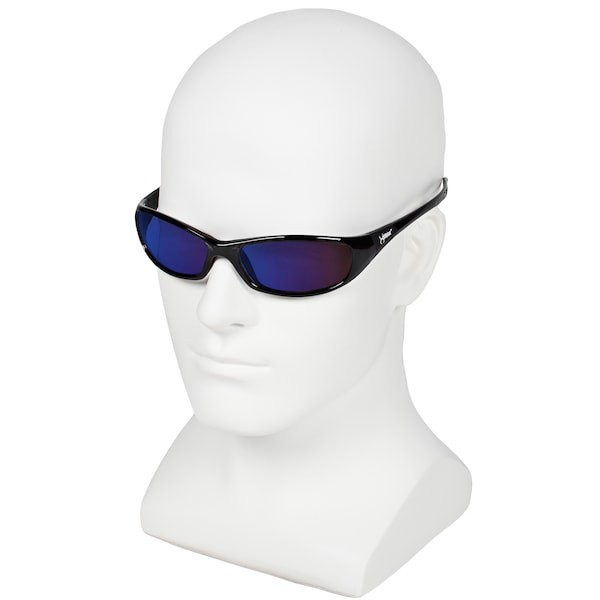Kleenguard 20543 V40 Hellraiser, Safety Glasses, Anti-Scratch, Blue Lens, Black