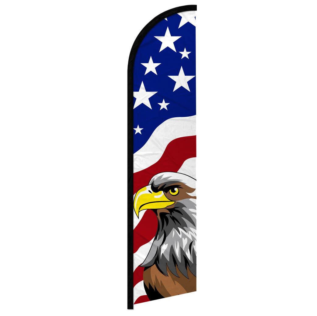 USA Patriotic Eagle Windless Advertising Swooper Flag Large USA Flag