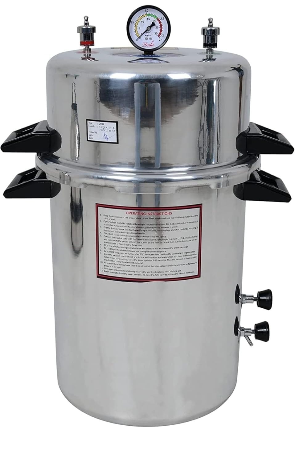 39L Heavy-Duty Medical Autoclave Sterilizer with Timer | Copper Heating Element
