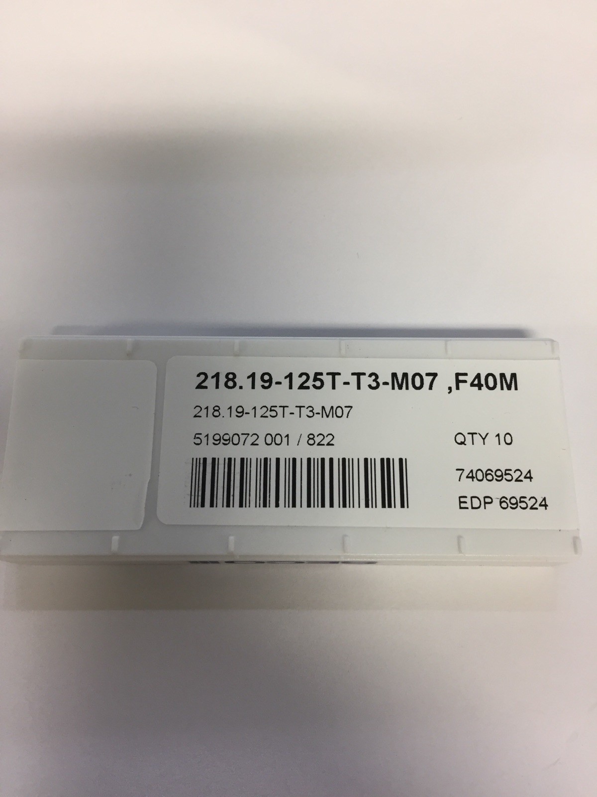 218.19-125T-T3-M07, F40M SECO High Feed Inserts. 10 New In Box. EDP 69524