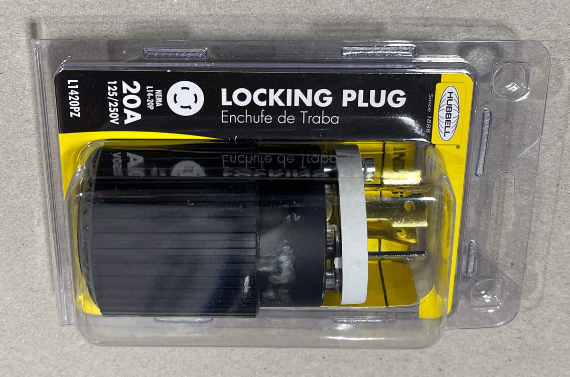 3 Pack NEMA INDUSTRIAL GRADE Locking Plug 20A 125/250V (NEMA L14-20P)