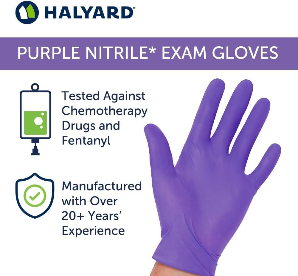 PURPLE NITRILE Gloves Powder Free Disposable Medical Exam Gloves Dental Chemo…