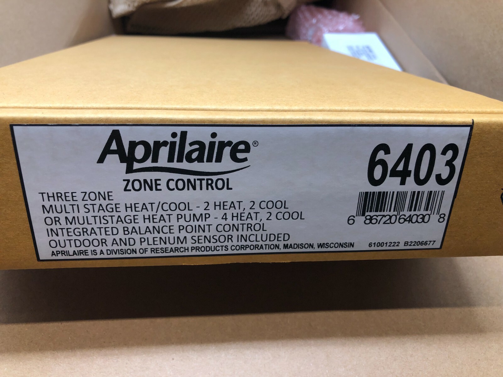 Aprilaire 6403K M-Stage 3-Zone Control Panel Kit DAT Sensor 24V 40VA Transformer