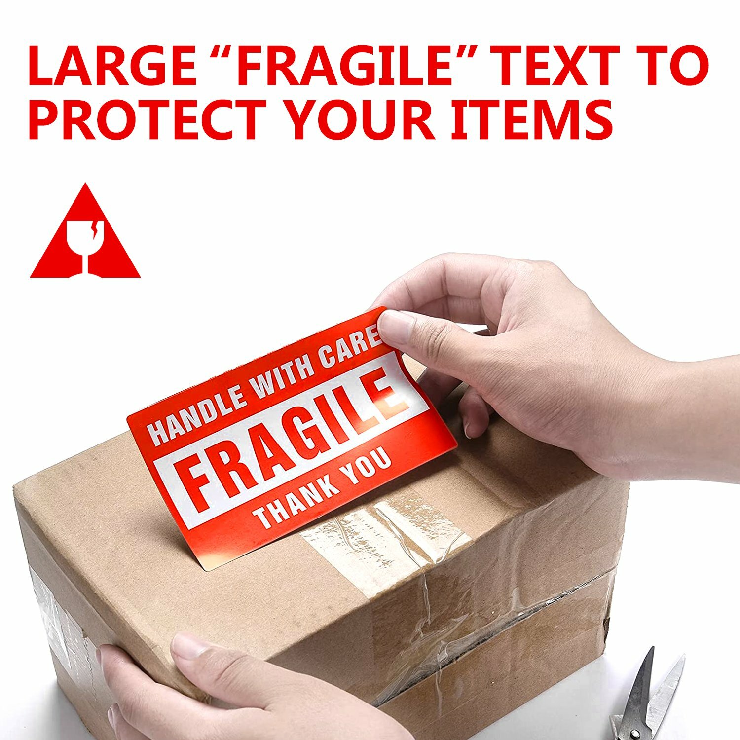 2″ x 3″ Fragile Handle With Care Thank You Stickers Labels 500 Per Roll /1-6Roll