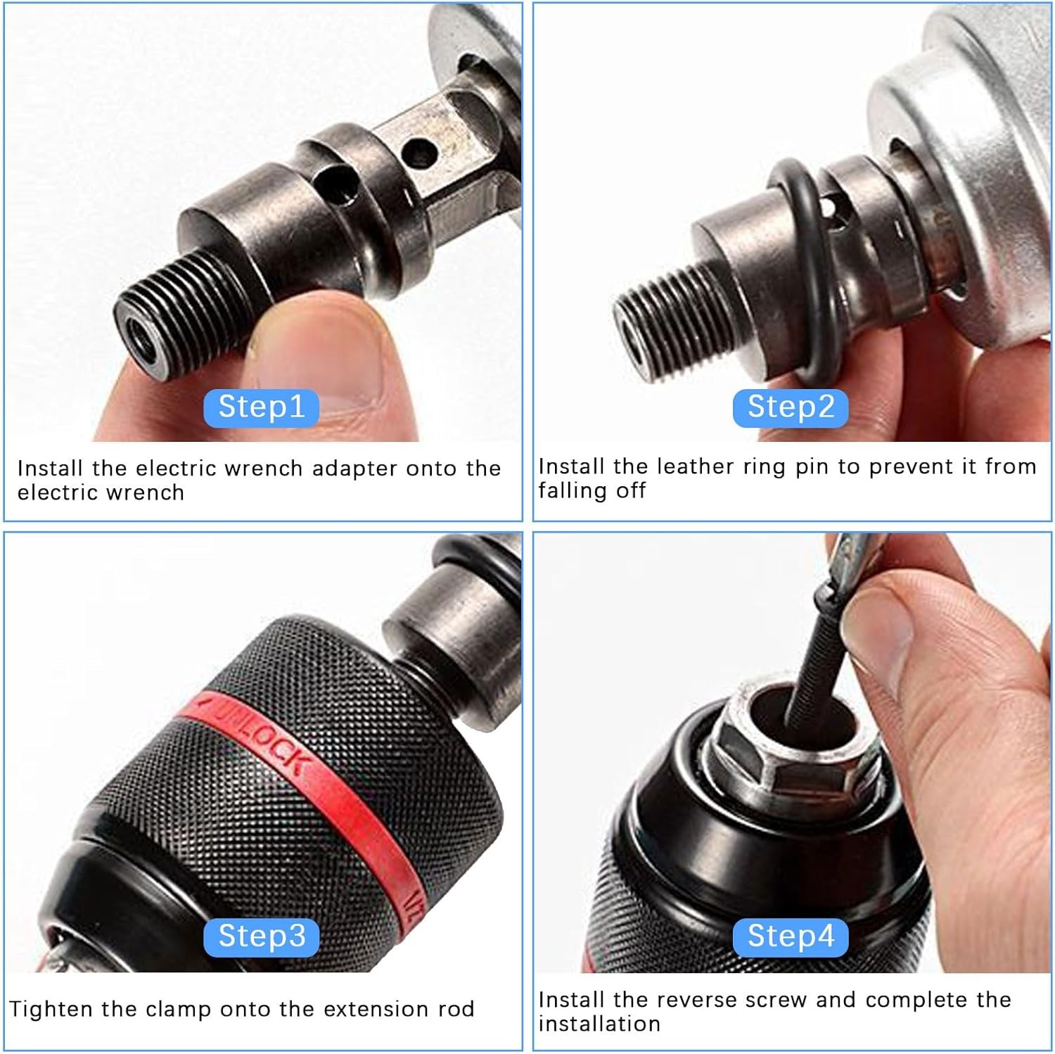 Metal Heavy Duty 1/2-20UNF 13mm Keyless Drill Chuck Hex Shank/SDS/Square Adaptor