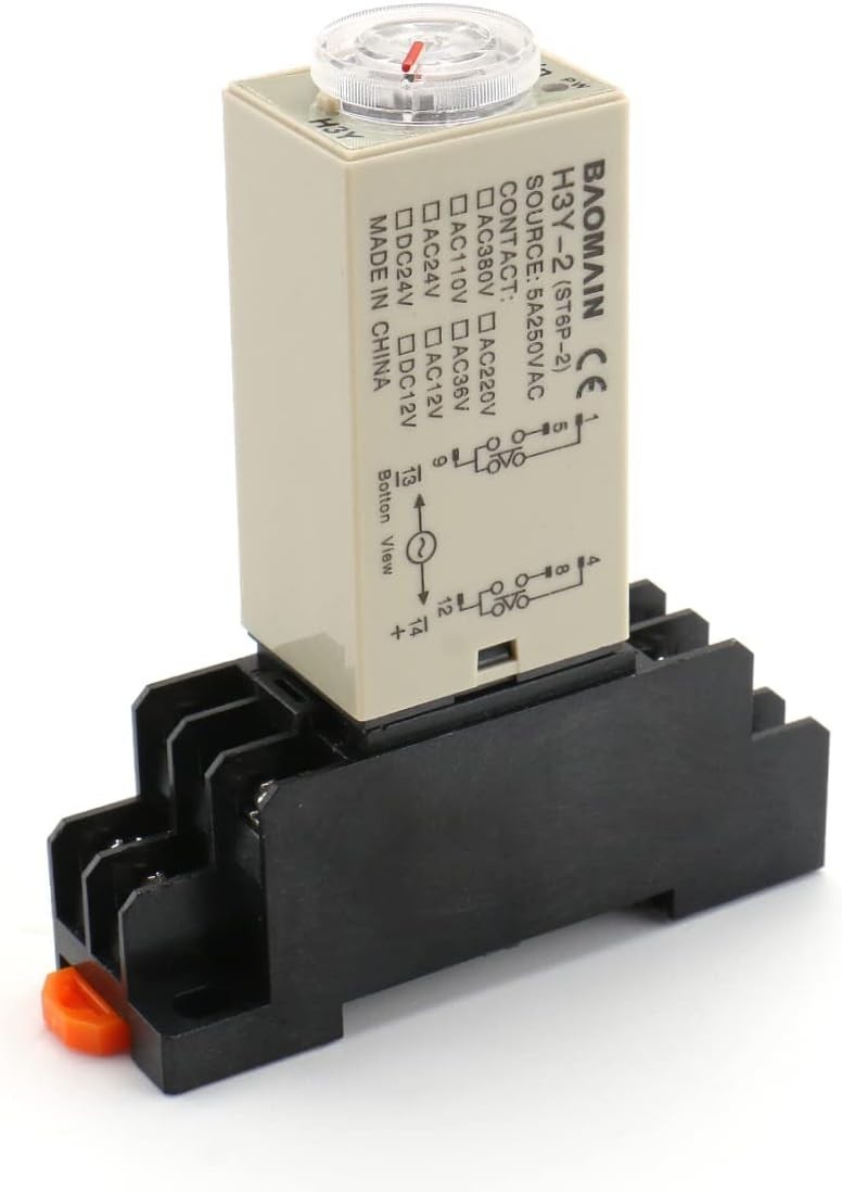 Solid State 10-Minute Time Delay Relay, 8-Pin DPDT, 5A Dual Circuit Control