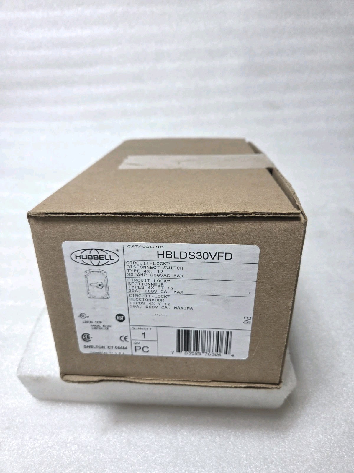 HUBBELL HBLDS30VFD Industrial Grade Manual Motor Controller 30A 600VAC N£W