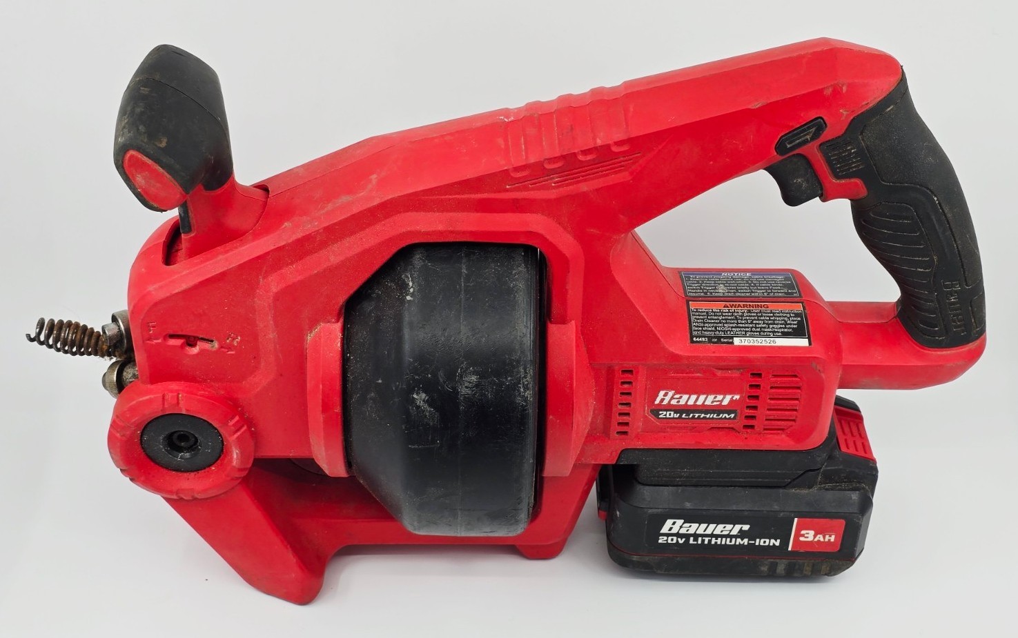 Bauer Tools 191101C-B 20V Cordless Automatic Feed Drain Cleaner with 3Ah Battery