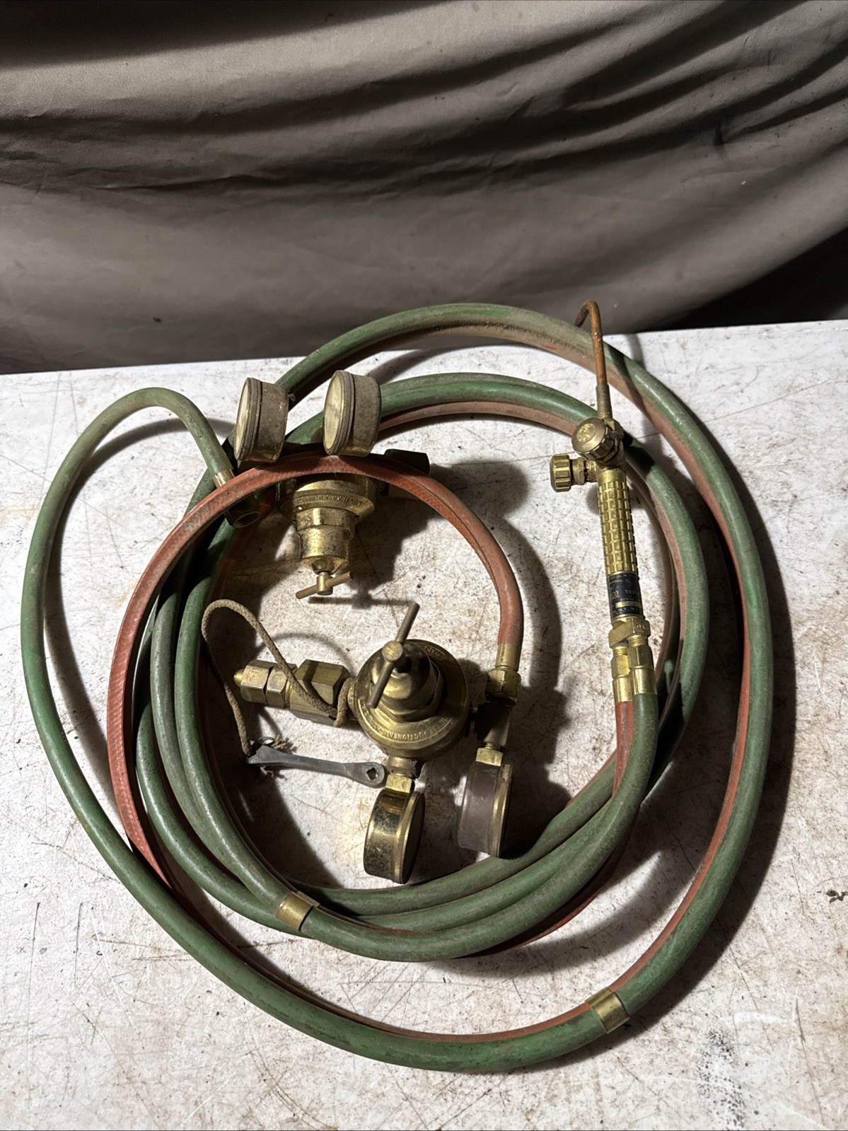 Vintage Airco Regulator Set Oxygen & Acetylene Hoses/Torch