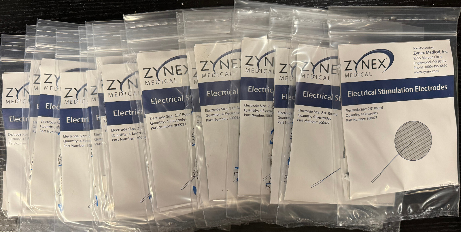15/$24.99 Zynex «Electrical Stimulation Electrodes» 2.0″ Round (300027)