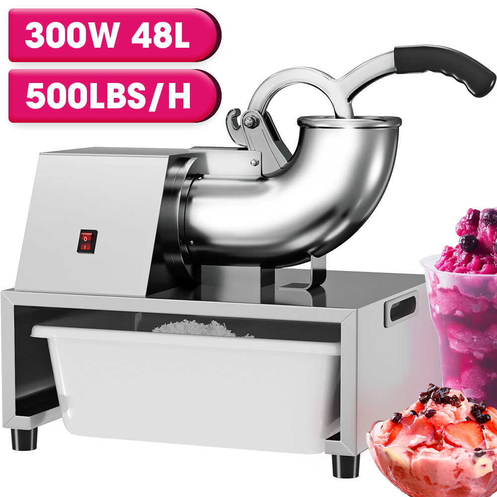 500LBS/H 300W Commercial Snow Cone Machine Ice Shaver Ice Crusher for Snow Cones