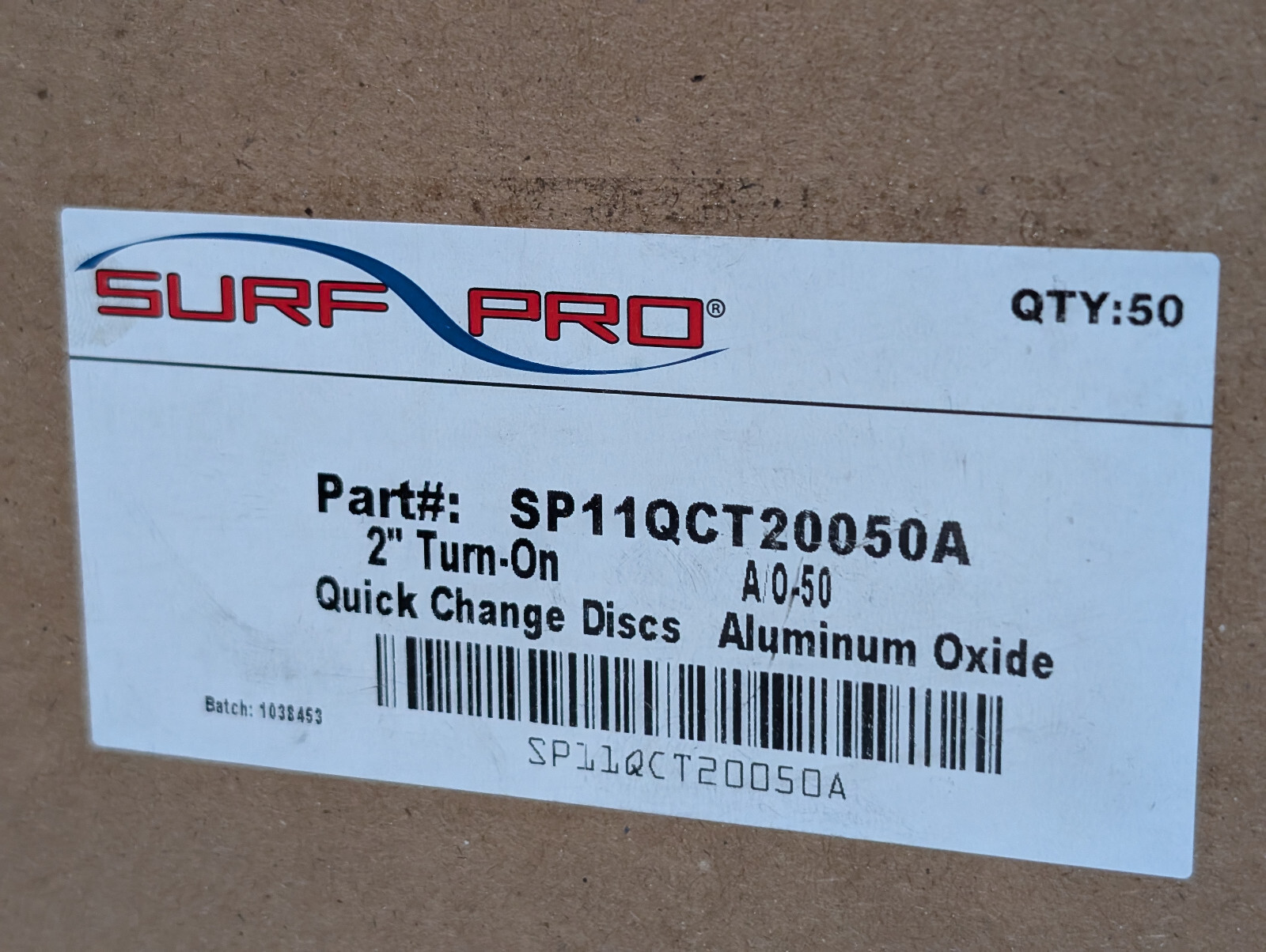 Surf Pro SP11QCT20050A Quick Change Discs, 2″ Turn-On, Aluminum Oxide, 50 Ct Box