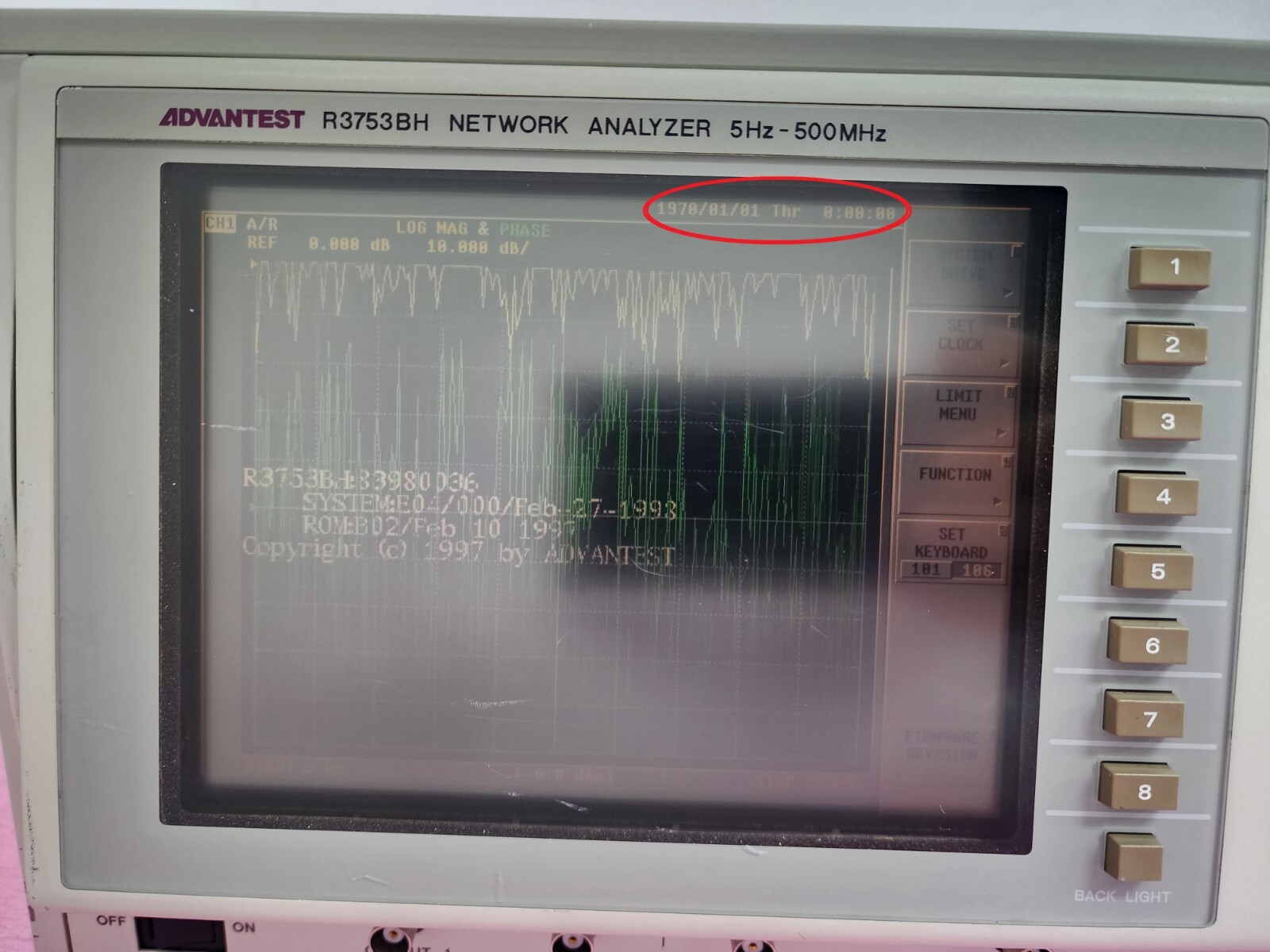 ADVANTEST R3753BH Network Analyzer, 5 Hz to 500 MHz
