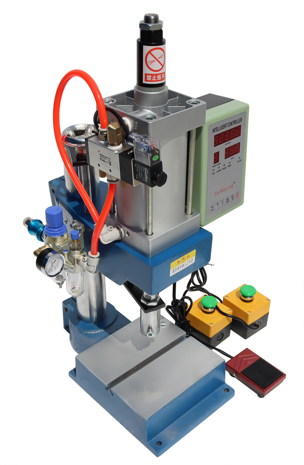Pneumatic Punch Press Machine 660lb/300kg Desktop Air Puncher Single-Acting Work