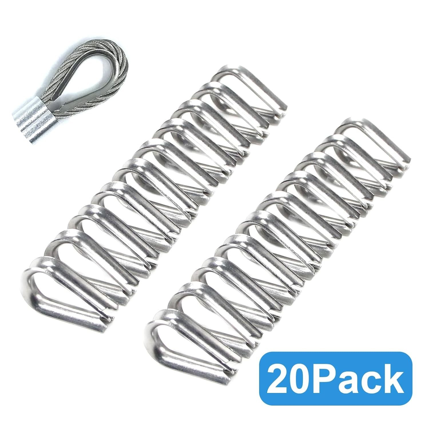 M5 (3/16 Inch) Wire Rope Thimbles – 20 Pcs for Industrial and Marine Rigging