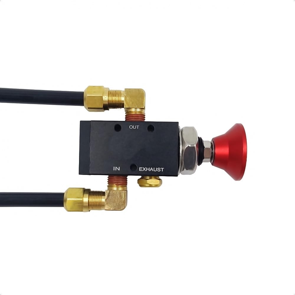 PartLogix 3-Way Three-Way Push/Pull Manual Tailgate Dump Air Valve Kit for Semi