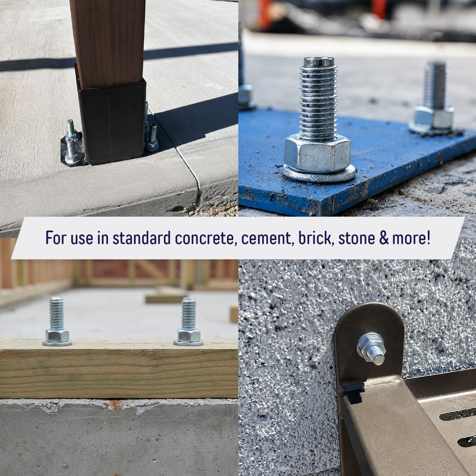 5/8″ x 4-1/2″ Wedge Anchor Bolt Fastener for Concrete Cement – Zinc-Plated (10)
