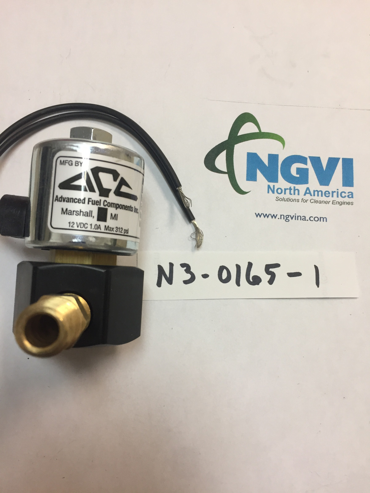 AFC-121; LPG/LP Gas 12V Solenoid Lockoff Valve; 312 psi; Includes Brass Nipple