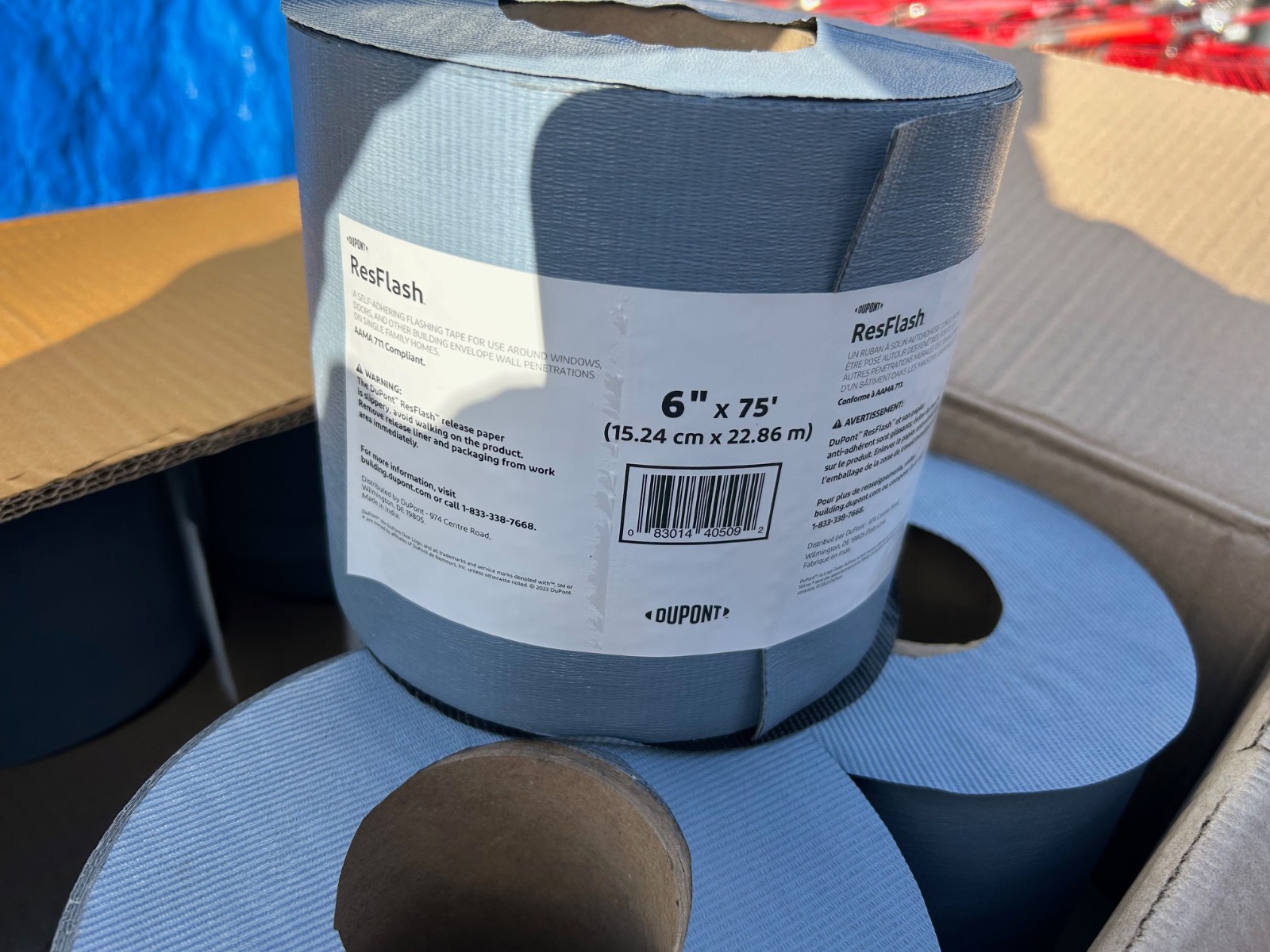 DuPont Res Flash 6″ x 75′ Butyl Flashing Tape Windows Doors Home HVAC ResFlash