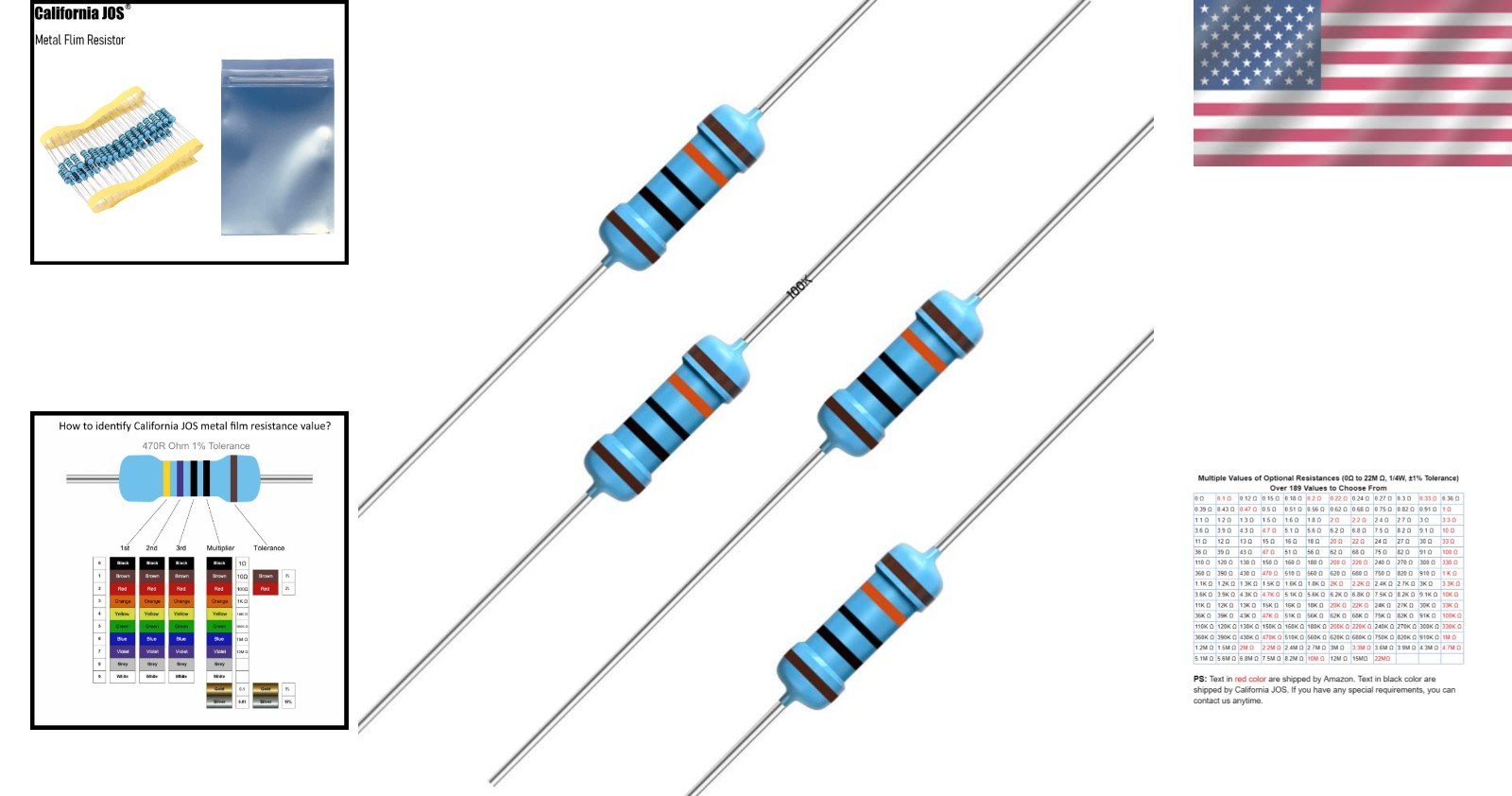 Versatile 100PCS 100K ohm Resistors for Arduino, Automotive, and DIY Projects