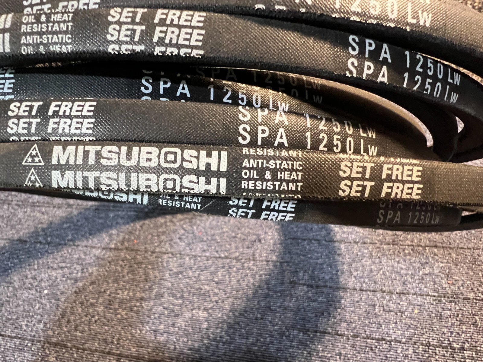 QTY 10 MITSUBOSHI High Speed Oil Proof V-Belt Anti-Static Heat Resist SPA1250LW