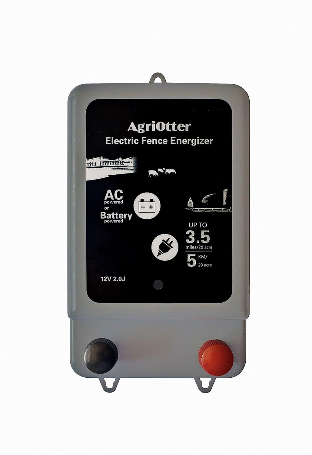 20 Acre Electric Fence Energizer 10000V 2 in 1 Battery or AC Powered Fence