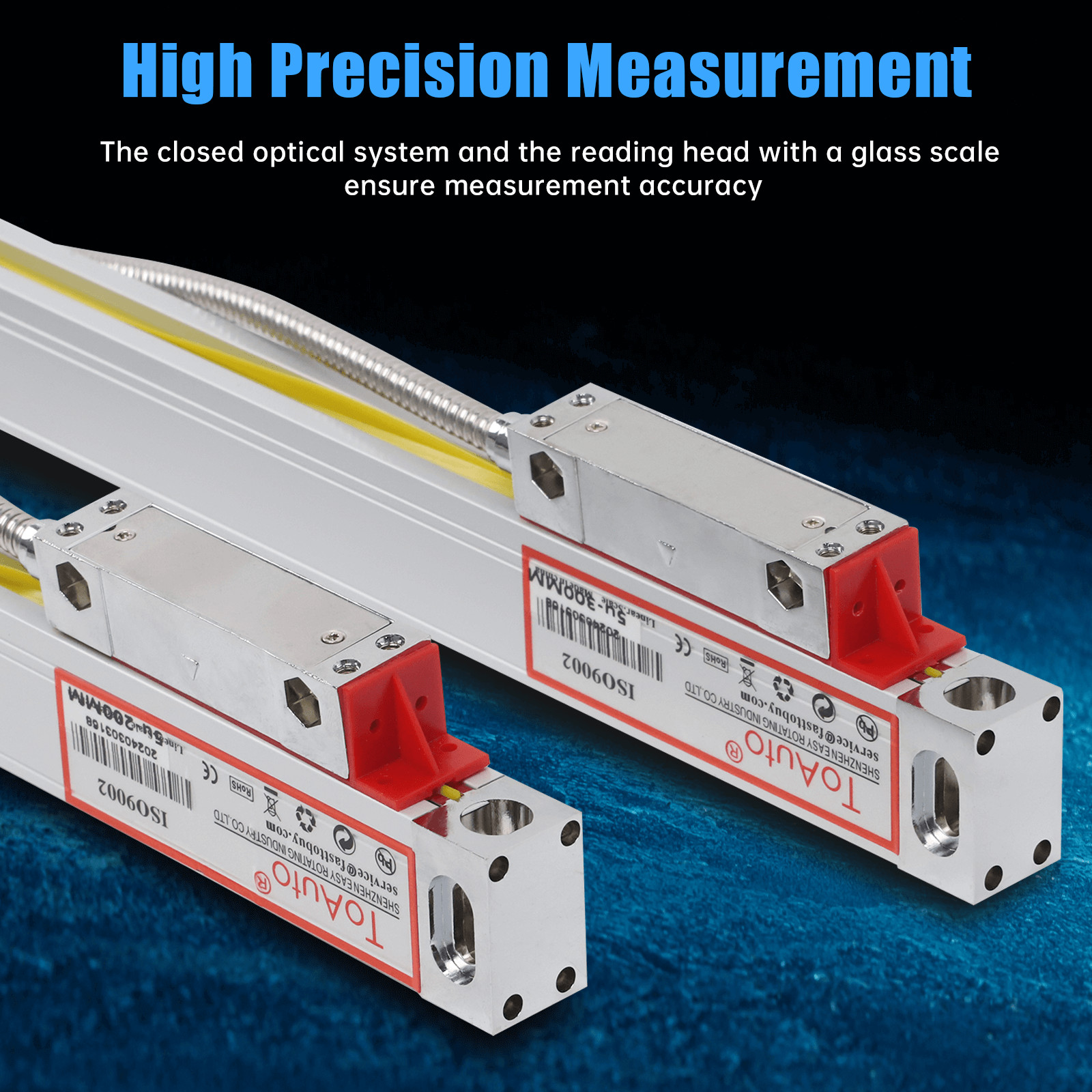 TOAUTO DRO 3 Axis Digital Readout Display+3pc Glass Linear Scale for Mill Lathe