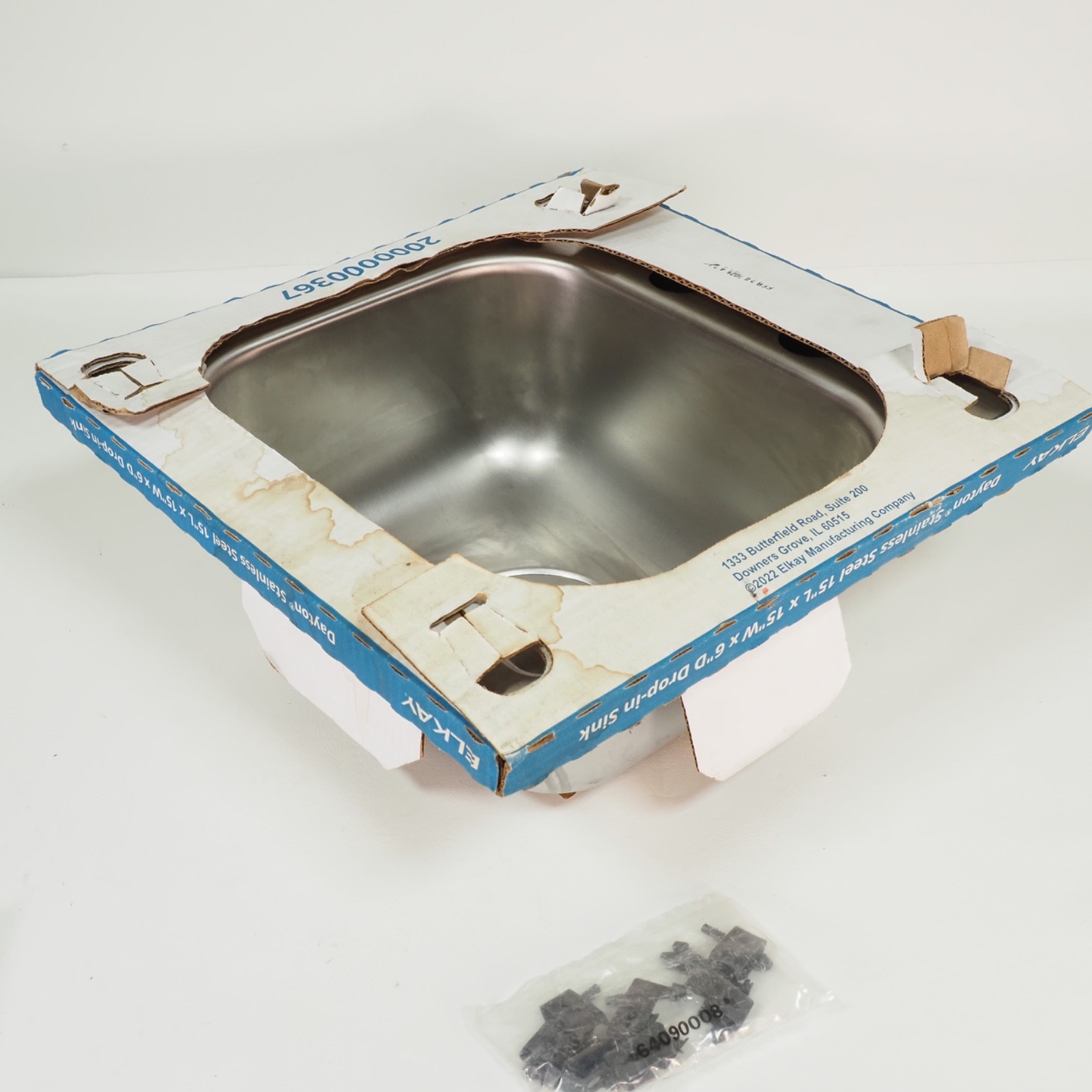 Elkay Dayton Stainless Steel 15″ x 15″ x 6″ Drop-in Bar Sink LWSB15156N 4351168