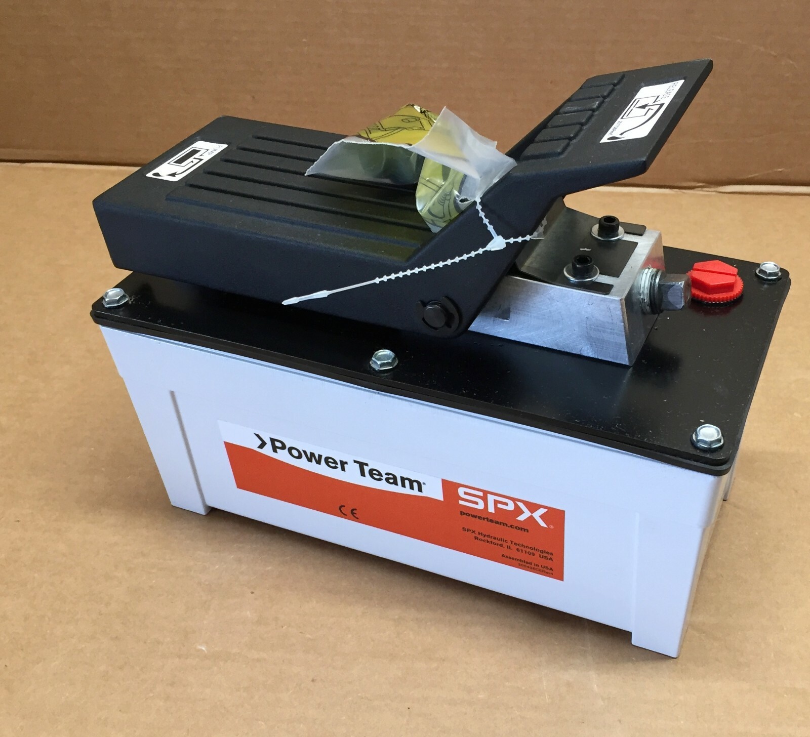 POWER TEAM PA6M AIR OVER HYDRAULIC FOOT PEDAL PUMP ALUMINUM RESERVOIR OEM PUMP