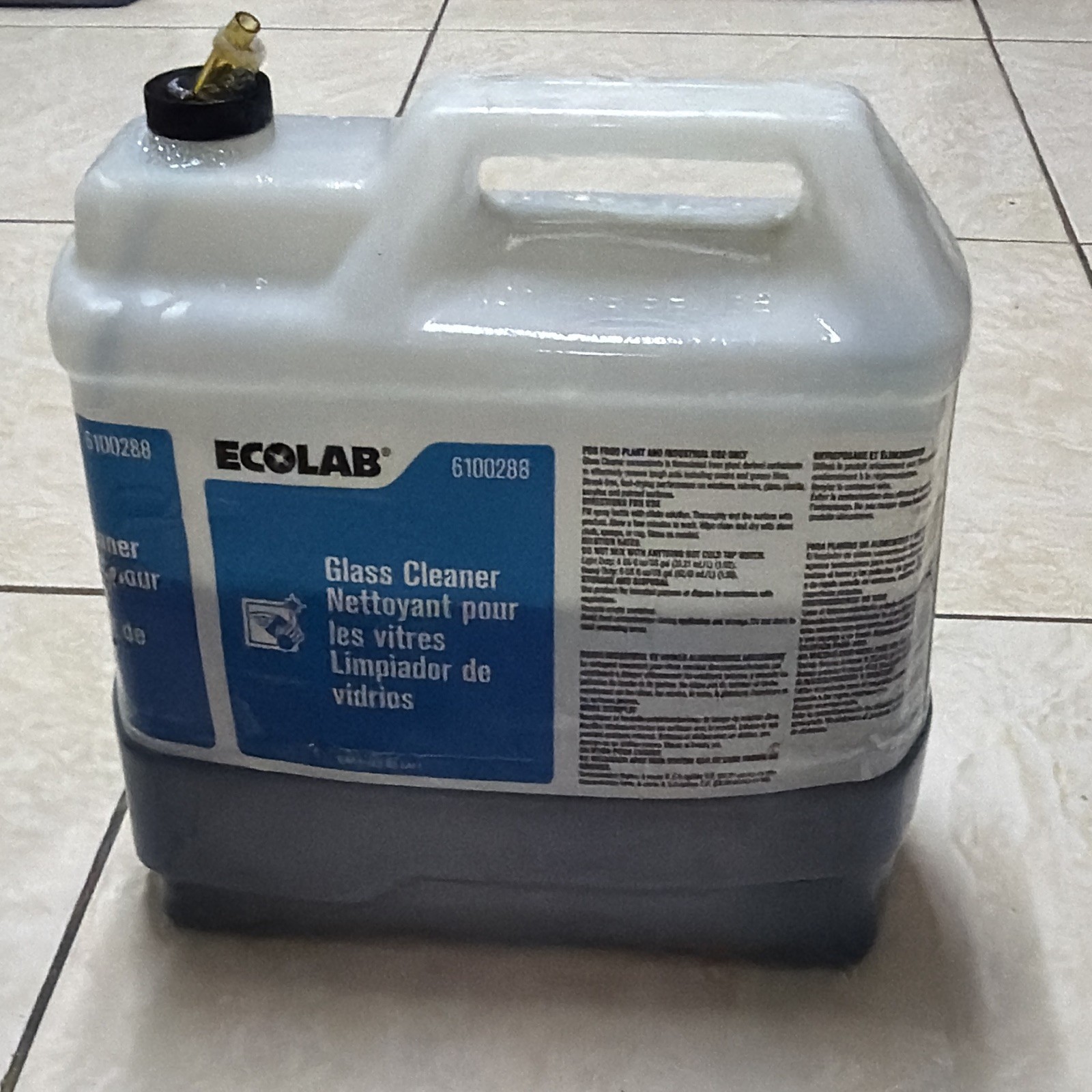 Ecolab Glass Cleaner Liquid 0.5 gal for Glass Surface, MPN 6100288
