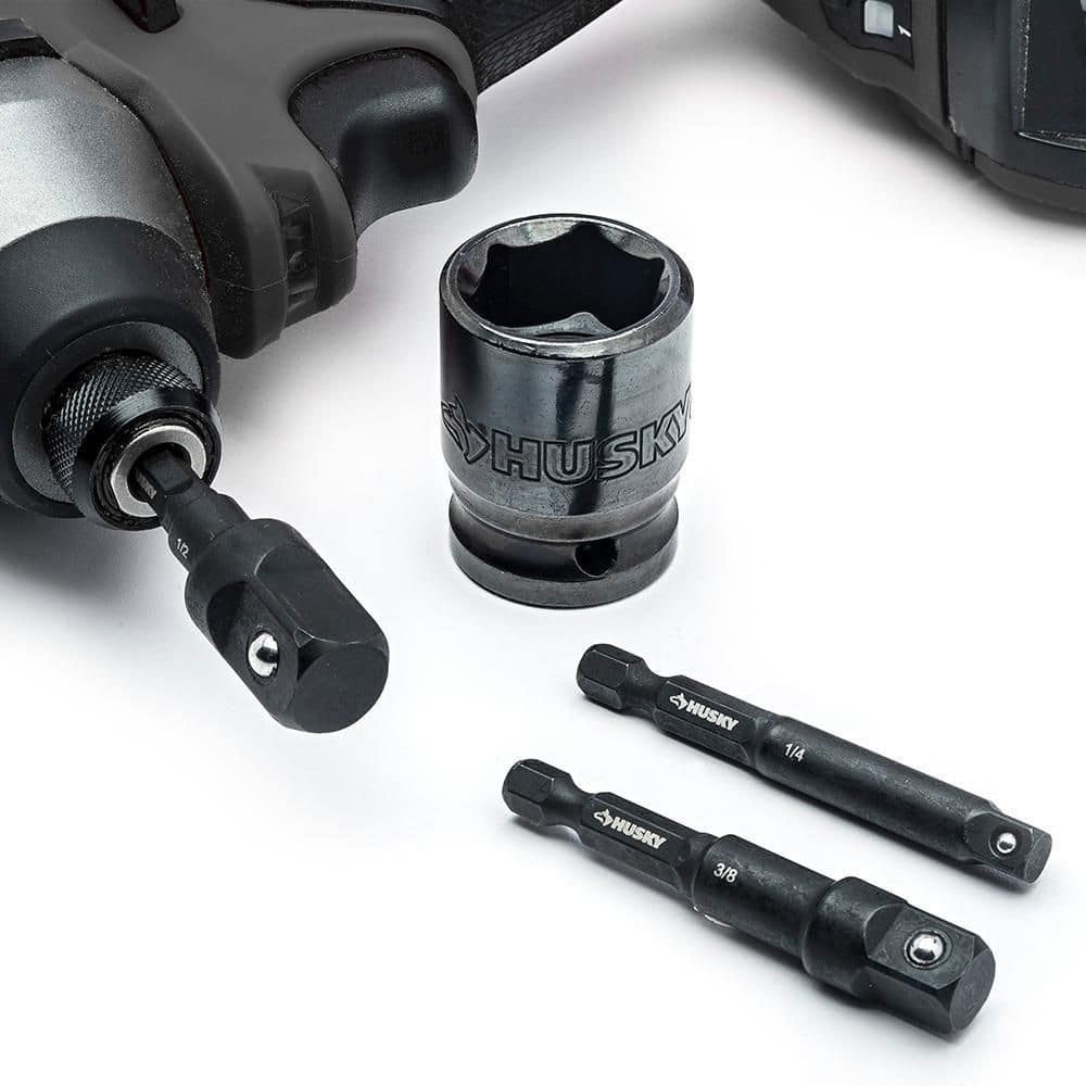 Husky 1/4 in. Drive Impact Driver Socket Adapter Set (6-Piece)