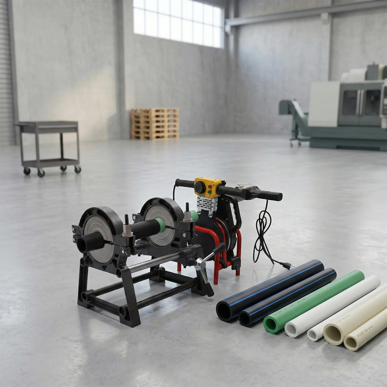 Pipe Fusion Welder 2 Clamps 63-200mm Manual PP PE HDPE Pipe Butt Welding Machine