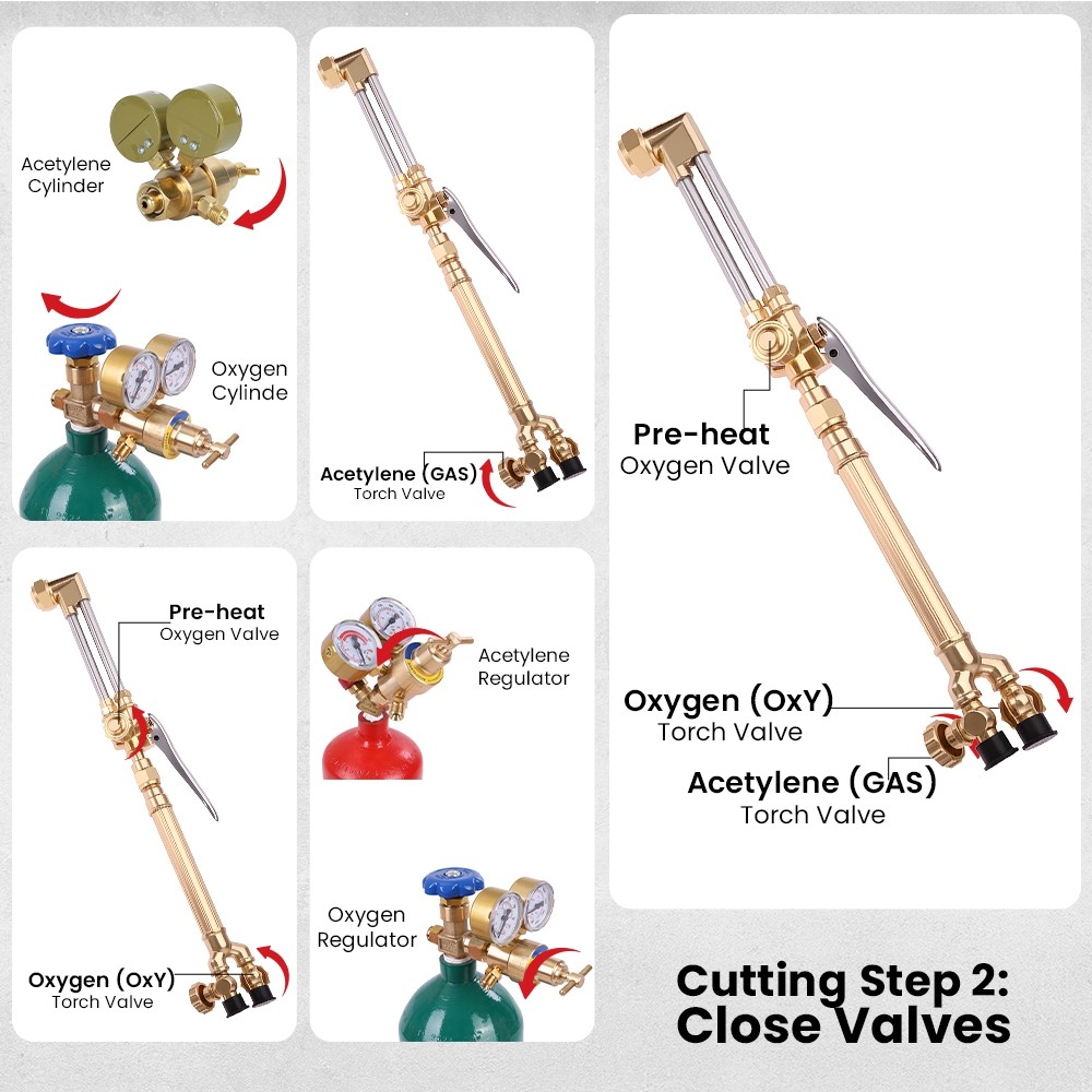 Oxy Acetylene Torch Kit Brass 4L Oxygen Tank Welding Cutting Metal Repair Tool