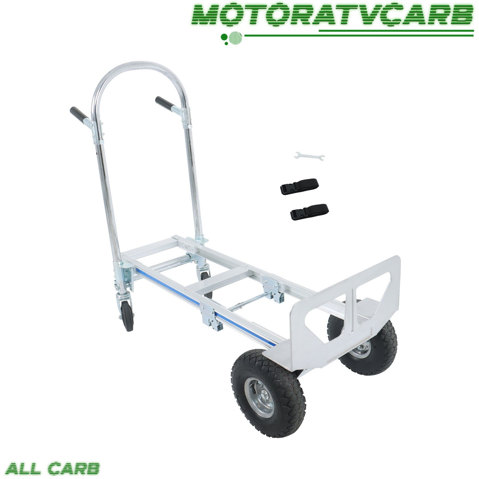 ALL-CARB 1000 Lbs Aluminum Hand Truck 2 in 1 Convertible Folding Dolly Cart US
