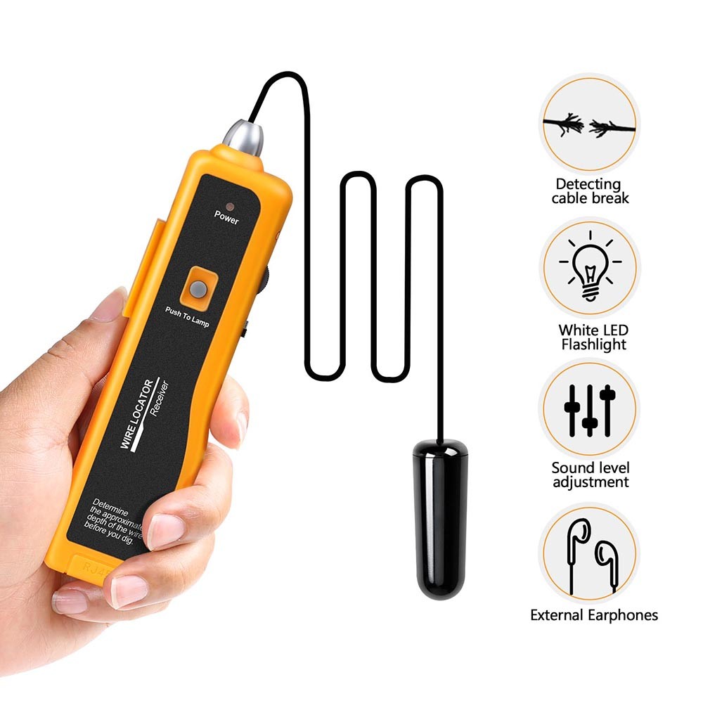 Underground Cable Wire Locator Tracker Pet Fence Wire Lan Tester With Earphone