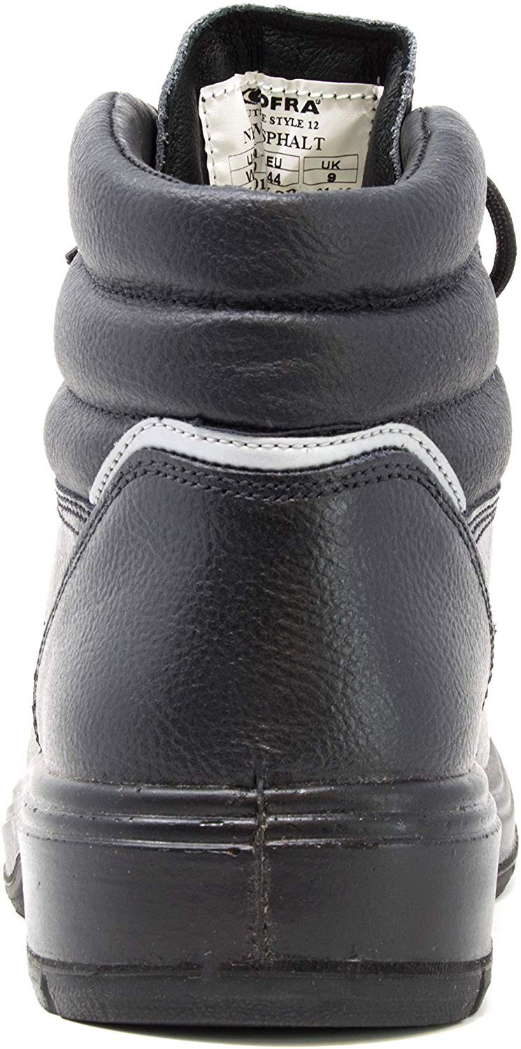 COFRA Leather Work Boots – NEW ASPHALT Treadless Footwear- Size 12,Black