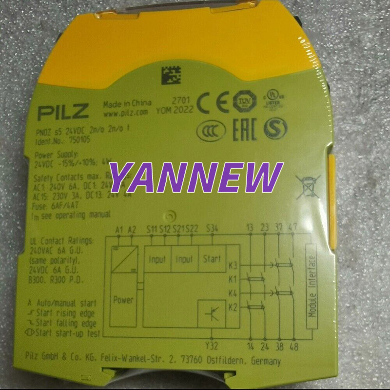 New PILZ 750105 PNOZ S5 24VDC 2n/o 2n/o t Safety Relay #